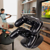 Cargador Mandos PS4,Estación de Carga Doble Cargador Base de Carga Cargador Doble Mando para PS4 Estación de Carga Rápida Dual USB Cargador USB con Soporte Indicador del LED para Mandos de Sony PS4 (Negro+Azul)